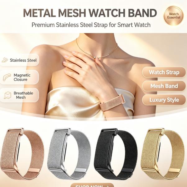 Stainless Mesh Band - Tali Jam Tangan Jaring Logam Milanese