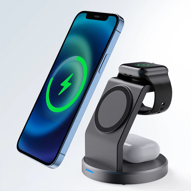 Wireless Charger Watch - Stasiun Pengisian Daya Nirkabel 3 in