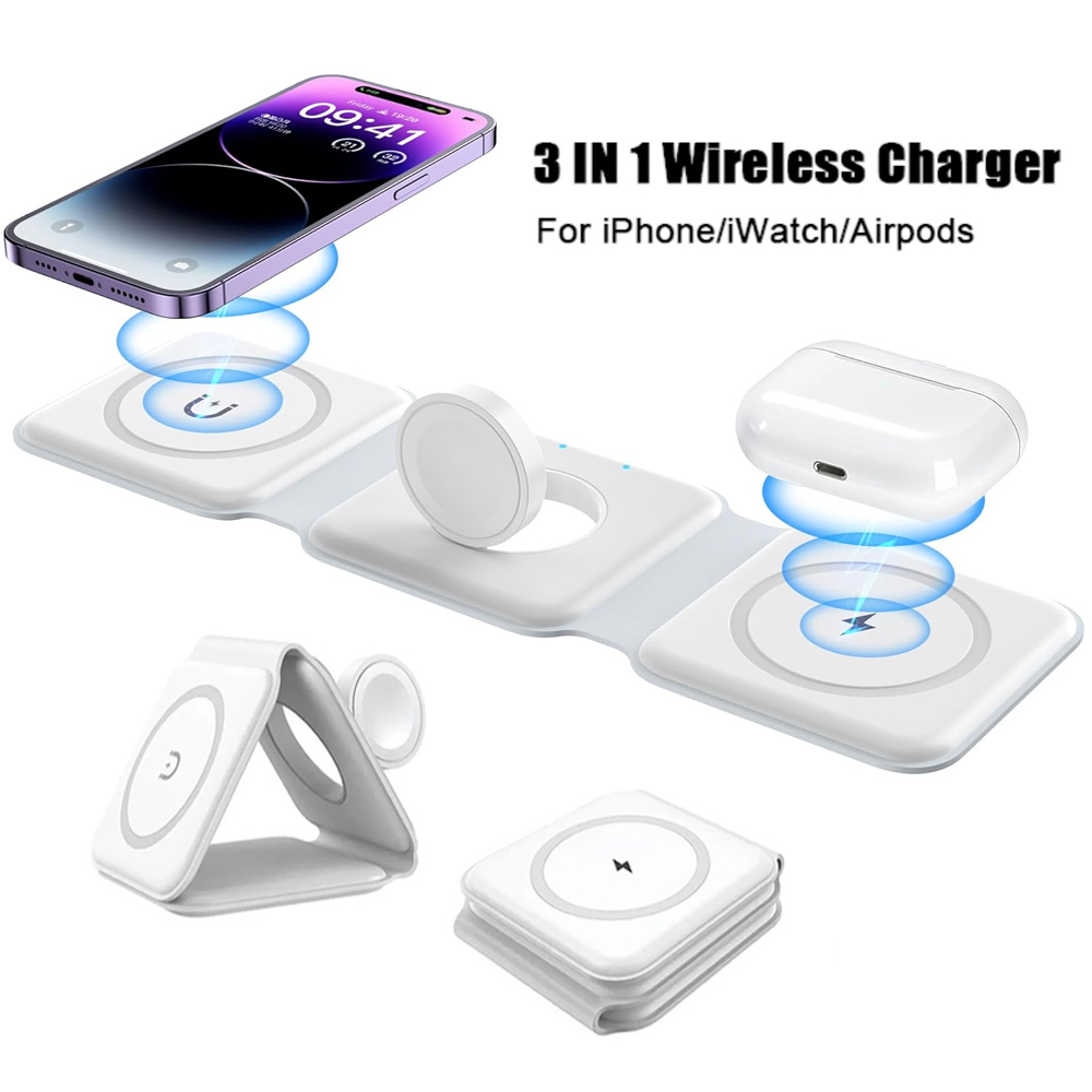 Wireless Charger Watch - Stasiun Pengisian Daya Nirkabel 3 in