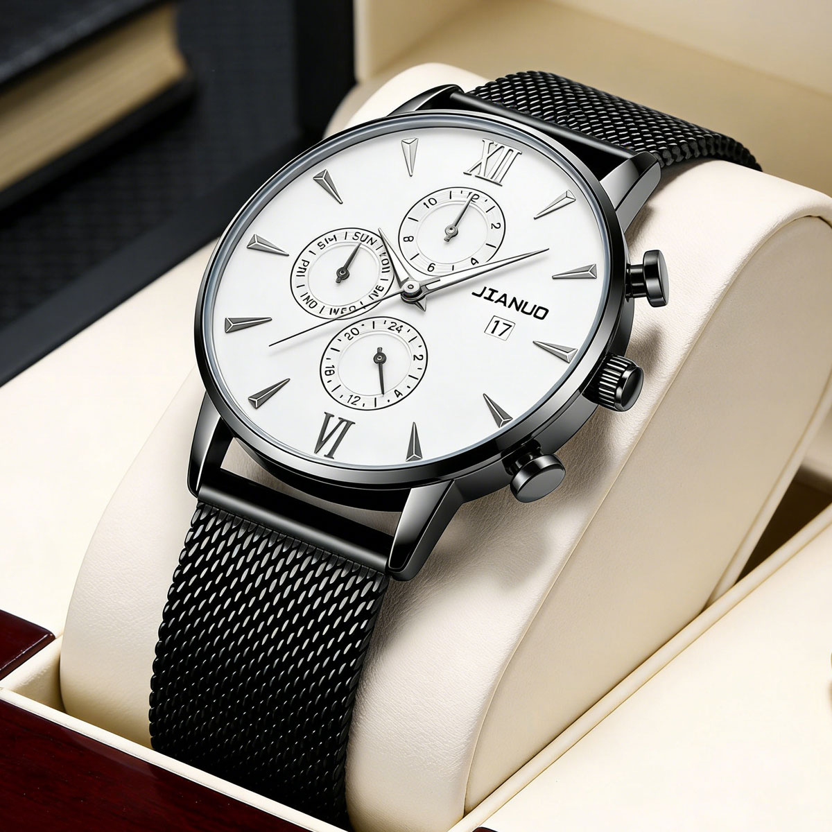 Jam Tangan Pria Kasual Trendy  - Stainless Mesh Band ulasan dan harga