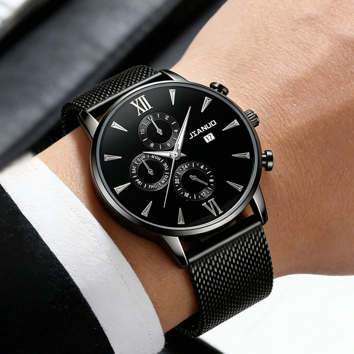 Jam Tangan Pria Kasual Trendy  - Stainless Mesh Band ulasan dan harga