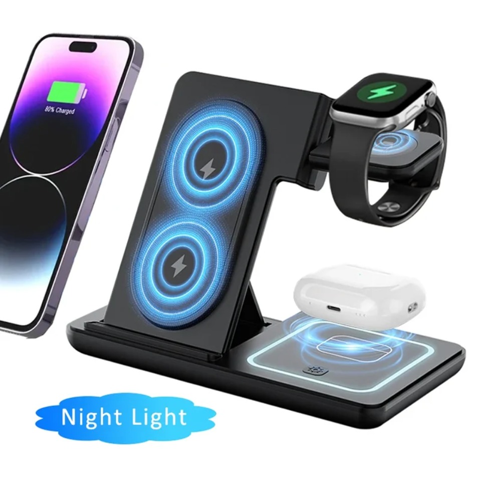 Lampu LED Malam Hari 3 In 1 Pe - Wireless Charger Watch ulasan dan harga